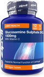 Zipvit Glucosamine Sulphate 2KCl 1500mg with Vitamin C, High Strength Joint Supplement, Supports Cartilage, Joints and Bones, Shellfish Free, 120 Vegan Tablets, 4 Month Supply