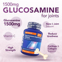 Zipvit High Strength Glucosamine Sulphate 2KCl 1500mg with Vitamin C, 12 Month Supply, Supports Bones and Cartilage Function, 360 Vegan Tablets, Joint Care Supplement for Men & Women