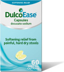 DulcoEase 100 mg Docusate Sodium Capsules - Softening Constipation Relief - Pack of 60 Soft Gel Capsules - Stool Softening Laxative
