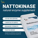 Ved Nattokinase, 2000 FU / 100mg, Nattokinase Natural Fermented Soybean Extract,Enzyme from Japanese Natto,90 Vegan Capsules (3 Months Supply)