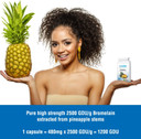 Health4All Bromelain 2500GDU/g, 120 Capsules High Strength 1200gdu per Capsule, Pure Bromelain Supplement, Proteolytic Digestive Enzyme from Pineapple Extract (not Tablets) | Made in UK