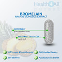 Health4All Bromelain 2500GDU/g, 120 Capsules High Strength 1200gdu per Capsule, Pure Bromelain Supplement, Proteolytic Digestive Enzyme from Pineapple Extract (not Tablets) | Made in UK