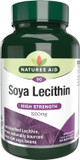 Natures Aid Soya Lecithin 1200mg - High Strength Phospholipids - Supports Brain Health, Liver Function & Metabolism - Natural Food Supplement - Non-GMO, Gluten-Free, Salt and Sugar Free - 90 Softgels