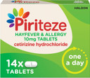 Piriteze Hayfever & Allergy Antihistamine Tablets, Allergy Relief, Cetirizine, 14s
