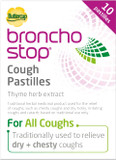 Bronchostop Cough Pastilles (10 Pastilles) - Relief for All Cough Types Including Chesty & Dry Coughs - Non Drowsy Anti Mucus Formula with Traditional Thyme Herb Extract