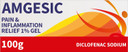 Amgesic Pain Relief 1% Gel 100g Relief Diclofenac Gel  Anti-Inflammatory Gel for Back Pain Relief, Muscle Aches, Stiff Joints and Swelling