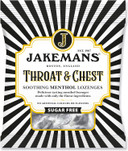 Jakemans Throat & Chest Sugar Free 50g - Pack of 12 - Soothing Menthol Sweets - Suitable for Vegetarians