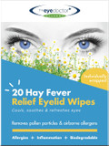 The Eye Doctor Hay Fever Relief Eyelid Wipes - 20x Single Use Eye Wipes for Allergy & Hayfever - Inflammation, Watery Itchy Eyes, Headaches & Migraines - Cooling Soothing Relief