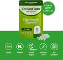 The Good Guru Clear Empty Vegetarian Capsules Size 0 | Qty Gluten Free, Non-GMO, Includes Micro Lab Spoon (1000)