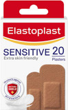 Elastoplast Sensitive Hypoallergenic Plasters Dark (20 Pieces), for Painless Removal, Soft and Breathable Fabric Plasters, Strong Adhesive, Dark Skin Tone, for Sensitive Skin
