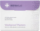Dependaplast Washproof Plasters Assorted, Flexible PU Plastic Film, Secure Adhesive, Breathable, Waterproof - Box of 100 Dependaplast Washproof Plasters Assorted, Flexible PU Plastic Film, Secure Adhesive, Breathable, Waterproof - Box of 100