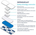 Dependaplast 50 Blue Finger Extension Plasters - 12 cm x 2 cm, Metal Detectable, Washproof, Visually Detectable, Food Safe