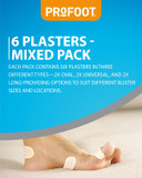 Profoot Blister Plasters - Mixed Plasters - Ideal for Painful Blisters - Prevents Painful Rubbing - Instant Pain Relief - 6 Plasters per Pack