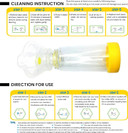 Inhaler Spacer Anti-Static Spacer Device, Inhaler Chamber, use with Metered Dose Inhaler, BPA and Latex Free for Adult.(Yellow)