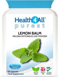 Health4All Lemon Balm 450mg 60 Capsules, Melissa for Anxiety & Stress During The Day, Purest Supplement, Additives Free | Vegan Capsules (not Tablets) Made in UK