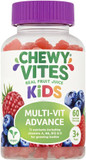 Chewy Vites Kids Multi-Vit + Probio, 60 Kids Vitamins Gummies, 11 Essential Nutrients, Probiotics for Children, 2 Months Supply, Real Fruit Juice, Vegan, Age 3 +, Blueberry and Raspberry Flavour