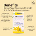 Schwabe KarmaMood Maximum Strength - St John's Wort Extract 425mg - Traditionally Used for Low Mood and Mild Anxiety - Traditional Herbal Medicinal Product - 30 Tablets