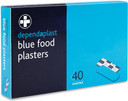 Dependaplast Blue Detectable Plasters Assorted With High Visibility And Metal Detection Properties, Easily Detectable, Individually Wrapped - Box of 40