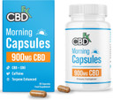 CBDfx 900mg CBD High Strength Morning CBD Capsules with Caffeine, CBG & Unique Terpene Blend, Vegan, Gluten Free, 60 Capsules