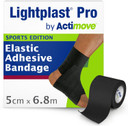 Lightplast Pro by Actimove Sports Edition EAB Tape with Light to Medium Support for Joints, 5 cm x 6.8 m, Black, 1 Roll