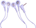 Pair of Tens Electrode Lead Wires 3.5mm with 4 Stud/Snap Connectors