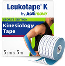 Leukotape K by Actimove Sports Edition Kinesiology Tape for Muscle Support and Pain Relief, 5cm x 5m, Beige, 1 Roll