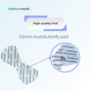 Healthcare World Wireless TENS Electrode Pads Self-Adhesive Gel Pads with 3.5mm Stud Connection Butterfly Shaped Pads Compatible with Beurer, Sanitas, KTR-2492 and Yucen Tens Machines - 2 Pairs