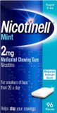 Nicotinell Nicotine Gum, Quit Smoking Aid, Mint Flavour, 2 mg, 96 Pieces