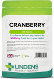 Lindens - Cranberry Juice 5000mg - 100 Tablets - UK Made - Rich in Polyphenols and Antioxidants - Urinary Health Support, Popular with Women - Letterbox Friendly