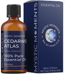 Mystic Moments | Cedarwood Atlas Essential Oil 10ml - Pure & Natural Oil for Diffusers, Aromatherapy & Massage Blends Vegan GMO Free