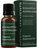 Mystic Moments | Organic Eucalyptus Australiana (Radiata) Essential Oil 10ml - Pure & Natural Oil for Diffusers, Aromatherapy & Massage Blends Vegan GMO Free Mystic Moments | Organic Eucalyptus Australiana (Radiata) Essential Oil 10ml - Pure & Natural Oil for Diffusers, Aromatherapy & Massage Blends Vegan GMO Free