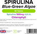 Lindens - Spirulina 500mg - 90 Tablets - 2,000mg Daily Intake, UK Made - Spirulina Maxima, Rich in Chlorophyll - Overall Health & Vitality - Letterbox Friendly, Vegan