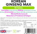 Lindens - Korean Ginseng Max 3125mg - 90 Tablets - 1-A-Day - UK Made - Vitamin B5 & B6, for Normal Mental Performance, Reduction of Tiredness & Fatigue - Letterbox Friendly, Vegan