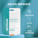 Organic Curcumin & Turmeric | Joint & Muscle Health | Includes High Strength Curcumin (200mg) & Turmeric (3300mg) with Ginger & Black Pepper | 30 Vegan Capsules | One-A-Day | DR.VEGAN