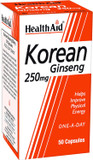HealthAid Korean Ginseng 250mg 50 Capsules