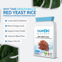 Health4All Red Yeast Rice with CoQ10, 2.99mg monacolin k per Tablet, 5 Months Supply 150 Tablets, Cholesterol Lowering Supplement, Vegan, Gluten Free, Citrinin Free | Made in UK