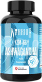 Warrior Ashwagandha KSM-66 Root Extract 300mg  High Strength Adaptogen Capsules for Stress Relief, Mental Clarity & Energy Supplements  90 Vegetarian Nutrition Caps Sleep Aid Immune System Booster