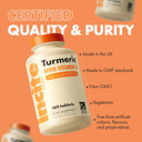 Incite Nutrition Turmeric Tablets 2000 mg. 3 Month Supply of High Strength Curcumin with Vitamin D. Antioxidant, Anti-Inflammatory, Immune System Support. Non-GMO and Suitable for Vegetarians