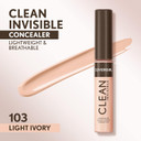Covergirl Clean Invisible Concealer, Lightweight, Hydrating, Vegan Formula, Light Ivory 103, 0.23Ozlight Ivory0.23 Ounce (Pack Of 1)
