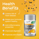 Vitawell Turmeric & Black Pepper | 150 Capsules | 500mg Turmeric (Curcuma longa) with Black Pepper | 1 a Day Adult Vitamin | 5 Month Supply | By Vitawell