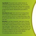 Organic Herbal Remedies 100ml Feverfew Tincture