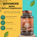 The Good Guru Reishi Mushroom Capsules 1800mg -120 Capsule | 100% Organic High Strength Extract Reishi Mushroom Capsule Supplement by Good Guru