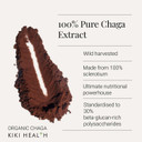 KIKI Health Organic Chaga Extract Mushroom Powder | Standardised to 30% Beta-Glucan-Rich Polysaccharides | Digestion, Energy, & Immune Support | Non-GMO, Vegan - 50g