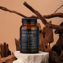 KIKI Health - Organic Reishi Mushroom Extract Capsules 400mg - High Potency - from 100% Fruiting Bodies - 50% Beta-Glucan Rich Polysaccharides - Vegan Friendly - 60 Capsules