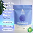 HYBRID HERBS - Mind Blend 10X Strength - Nootropic Brain Supplement for Focus Memory & Concentration with Lions Mane, Tremella & Reishi | HIGH Potency 10:1 Extract - 100 Servings (100g)