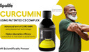 lipolife liposomal Curcumin C3 Complex (95% curcuminoids) | Highly Bioavailable | High Strength | Extract derived from The Curcuma Longa (Turmeric) | 240ml/48 Servings LLT1