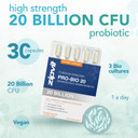 Zipvit Pro Bio 20 Billion CFU Probiotics for Gut Health, High Strength, 60 Vegan Probiotic Capsules for Men & Women, 3 Live Bacterial Cultures, Lactobacillus & Bifidobacterium Animalis