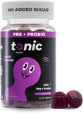 Tonic Health Kids Probiotic Gummies - 2 in 1 Prebiotics & Probiotics for Kids, No Added Sugar, Digestive System, Gut Health, Immune System, Ages 3-12, Vegan, Blackcurrant, Month Supply (60 Count)