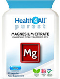 Health4All Magnesium Citrate 750mg per Capsule 90 Capsules, High Strength 225mg Elemental Magnesium, Easily Absorbable, Highly Bioavailable, Purest: no Additives, Vegan Supplement | Made in UK Health4All Magnesium Citrate 750mg per Capsule 90 Capsules, High Strength 225mg Elemental Magnesium, Easily Absorbable, Highly Bioavailable, Purest: no Additives, Vegan Supplement | Made in UK