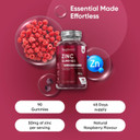 Zinc Citrate Gummies 50mg - 45 Days Supply - 90 Gummies - Zinc Supplement for Men & Women - Easy to Chew - Natural Raspberry Flavour - Vegan, Non-GMO & Magnesium Stearate-Free